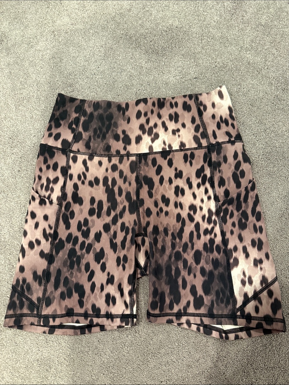 Fabletics Leopard Print High-Waist Women’s Bike Shorts - Leopard